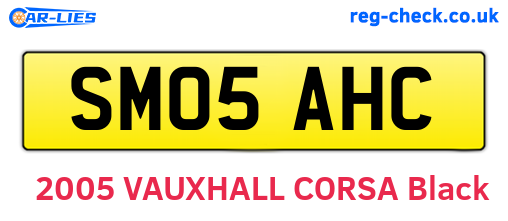 SM05AHC are the vehicle registration plates.