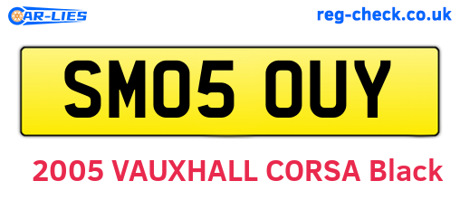 SM05OUY are the vehicle registration plates.