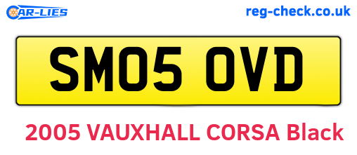 SM05OVD are the vehicle registration plates.