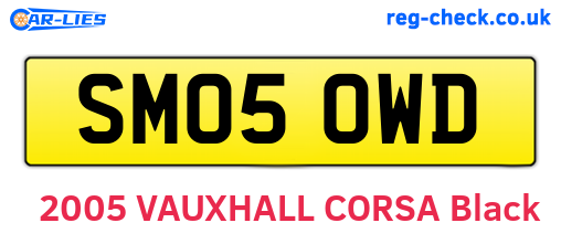 SM05OWD are the vehicle registration plates.