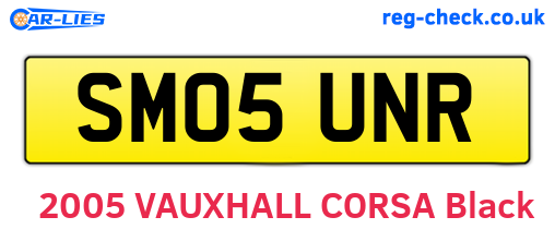 SM05UNR are the vehicle registration plates.