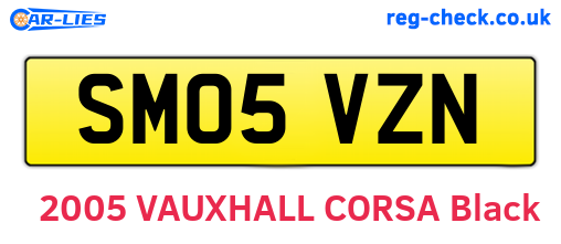 SM05VZN are the vehicle registration plates.