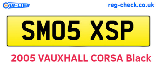 SM05XSP are the vehicle registration plates.