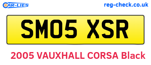 SM05XSR are the vehicle registration plates.