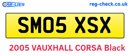 SM05XSX are the vehicle registration plates.