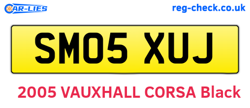 SM05XUJ are the vehicle registration plates.