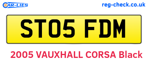 ST05FDM are the vehicle registration plates.