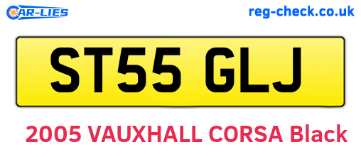 ST55GLJ are the vehicle registration plates.