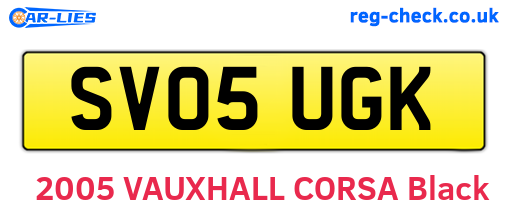 SV05UGK are the vehicle registration plates.