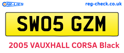 SW05GZM are the vehicle registration plates.