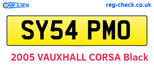 SY54PMO are the vehicle registration plates.