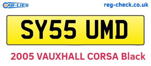 SY55UMD are the vehicle registration plates.