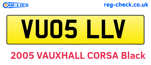 VU05LLV are the vehicle registration plates.