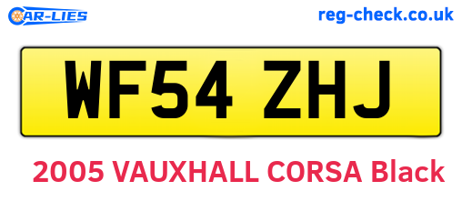 WF54ZHJ are the vehicle registration plates.