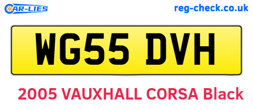 WG55DVH are the vehicle registration plates.