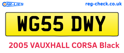 WG55DWY are the vehicle registration plates.