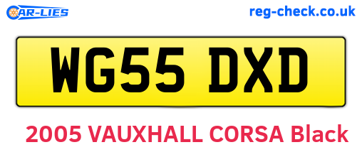 WG55DXD are the vehicle registration plates.