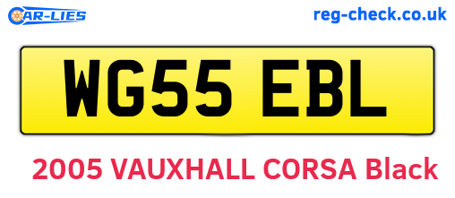 WG55EBL are the vehicle registration plates.