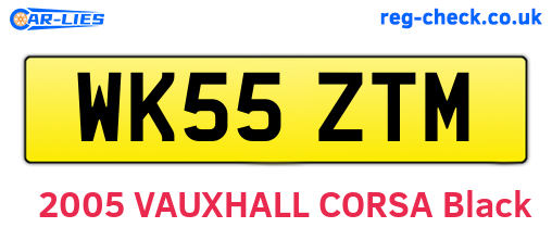 WK55ZTM are the vehicle registration plates.