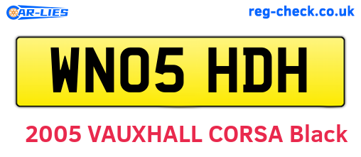 WN05HDH are the vehicle registration plates.
