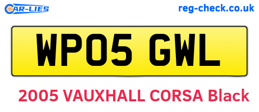 WP05GWL are the vehicle registration plates.