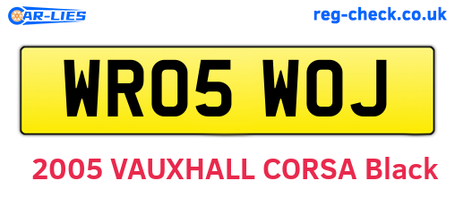 WR05WOJ are the vehicle registration plates.