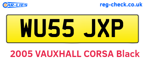WU55JXP are the vehicle registration plates.
