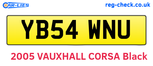 YB54WNU are the vehicle registration plates.