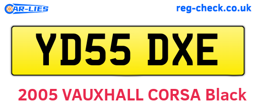 YD55DXE are the vehicle registration plates.