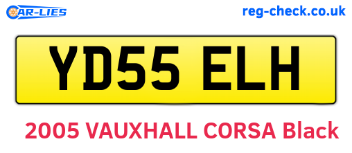 YD55ELH are the vehicle registration plates.