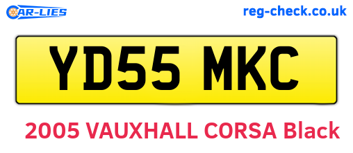 YD55MKC are the vehicle registration plates.