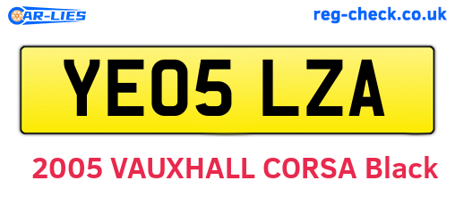 YE05LZA are the vehicle registration plates.