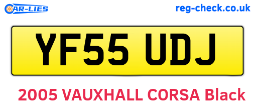 YF55UDJ are the vehicle registration plates.