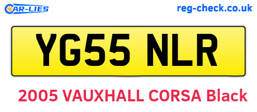 YG55NLR are the vehicle registration plates.