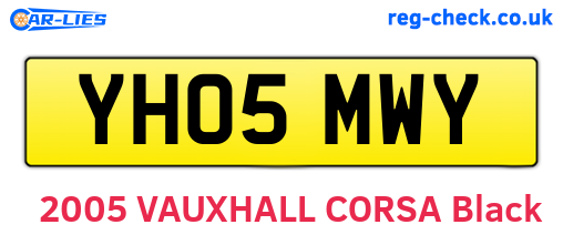 YH05MWY are the vehicle registration plates.