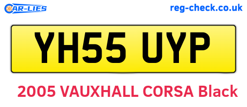 YH55UYP are the vehicle registration plates.