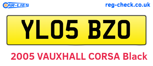 YL05BZO are the vehicle registration plates.