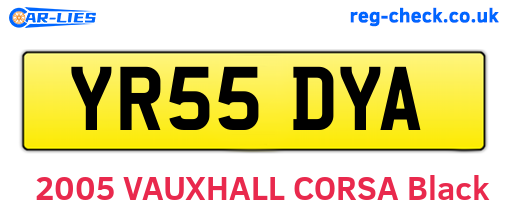YR55DYA are the vehicle registration plates.