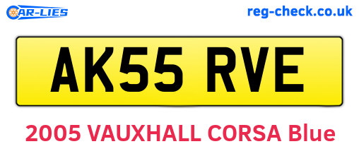 AK55RVE are the vehicle registration plates.