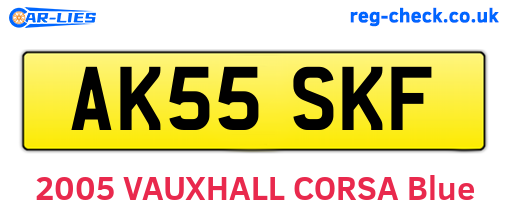 AK55SKF are the vehicle registration plates.
