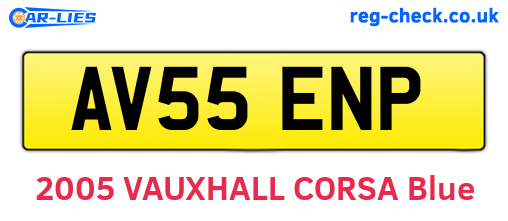 AV55ENP are the vehicle registration plates.