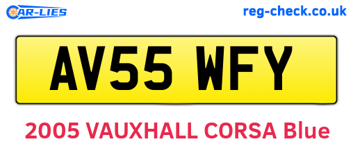 AV55WFY are the vehicle registration plates.