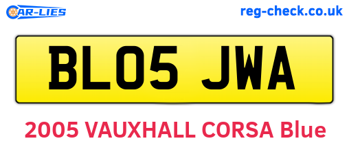 BL05JWA are the vehicle registration plates.