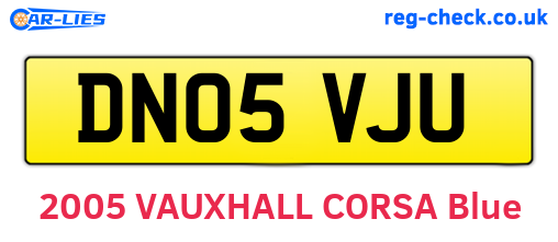 DN05VJU are the vehicle registration plates.