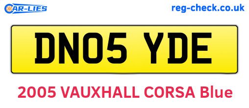 DN05YDE are the vehicle registration plates.