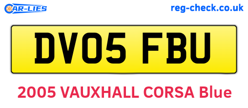 DV05FBU are the vehicle registration plates.