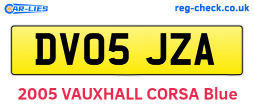 DV05JZA are the vehicle registration plates.