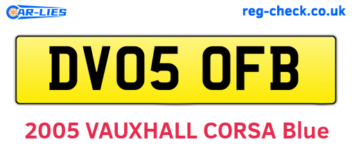 DV05OFB are the vehicle registration plates.