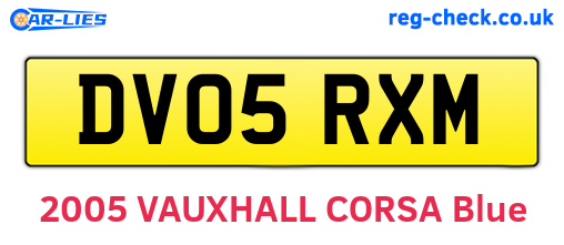DV05RXM are the vehicle registration plates.