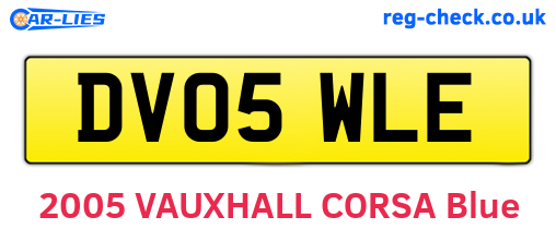 DV05WLE are the vehicle registration plates.